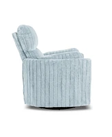 Furniture of America 41" Jorvien Modern Chenille Power Swivel Glider Recliner with Pillows