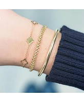 The Lovery Mini Gold Alternating Open Clover Bracelet 14K Gold