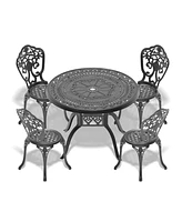 5-Piece Set Of All-Weather Cast Aluminum Dining Furniture Set With Black Frame