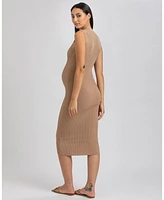 Pietro Brunelli Maternity Sleeveless Fitted Rib Knit Iris Dress