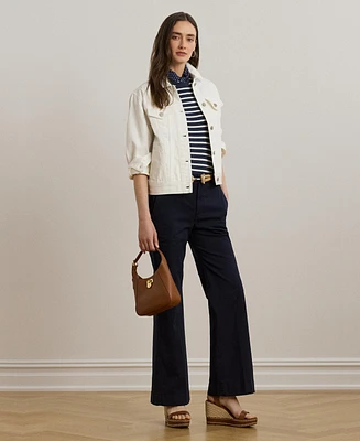Lauren Ralph Women's Stretch Cotton Chino Flare Pants