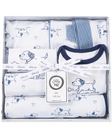 Little Me Baby Boys Cotton Puppy Toile Gift Box, 6 Piece Set