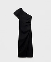 Mango Women's Asymmetrical Linen Dress