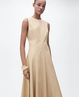 Mango Women's Frayed Hem Asymmetrical Dress