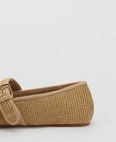 Mango Women's Buckle Strap Cotton Shoes