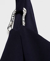 Mango Women's Metallic Detail Asymmetrical Jumpsuit