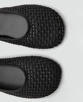 Mango Women's Braided Leather Effect Shoes