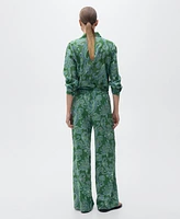 Mango Women's Paisley Linen Pants