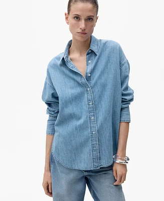 Mango Women's Oversized Denim Shirt