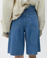 Mango Women's Bermuda Wide Leg Shorts