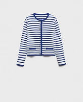 Mango Women's Stripped Knit Cardigan Sweater