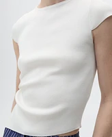 Mango Women's Asymmetrical Low Knit Jersey Top