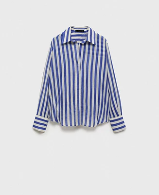 Mango Women's Striped Lyocell Shirt