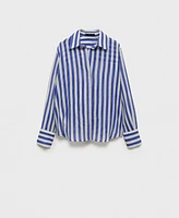 Mango Women's Striped Lyocell Shirt