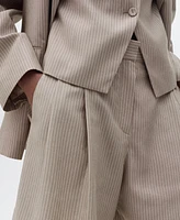 Mango Women's Striped Suit Bermuda Shorts
