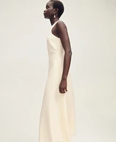 Mango Women's Frayed Hem Linen Dress