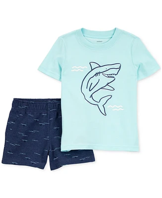Carter's Toddler Boys Shark T-Shirt & Shorts, 2 Piece Set