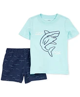Carter's Toddler Boys Shark T-Shirt & Shorts, 2 Piece Set