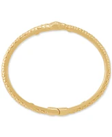Polished Bypass Snake Bangle Bracelet in 18K Gold-Plated Sterling Silver