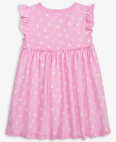 First Impressions Baby Girls Simple Floral-Print Flutter-Sleeve Dress, Exclusively at Macy's
