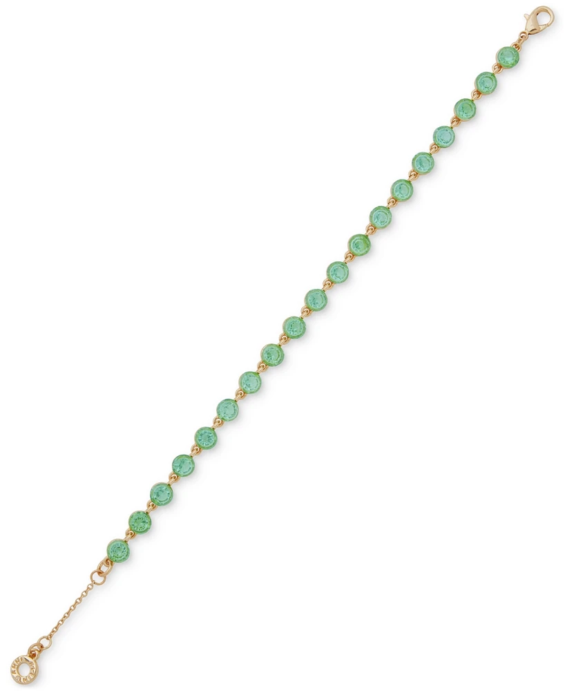 Anne Klein Gold-Tone Floating Color Stone Flex Bracelet