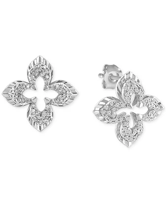 Diamond Quatrefoil Openwork Stud Earrings (1/4 ct. t.w.) in 14k White Gold