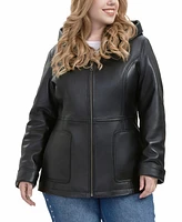 Bgsd Plus Cara Hooded Leather Coat