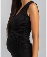 Pietro Brunelli Maternity Sleeveless Dolce Blouse with V-Neck and Side Ruching