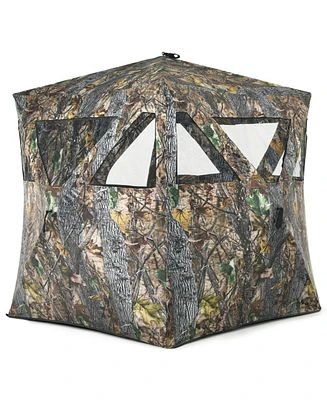 3 Person Portable Pop-Up Ground Hunting Blind with Tie-downs