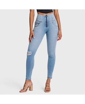Freddy Women's Wr.up Snug Distressed High Rise Jeans