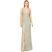 Lara Women's Embellished Gown with Slit - Outlet