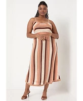 June + Vie Plus Strap Sweater Midi Dress