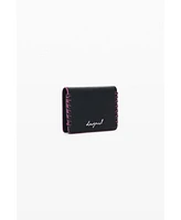 Desigual Women's Small braided leather-effect wallet
