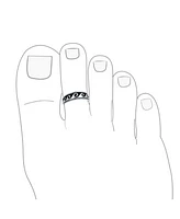 Bling Jewelry Set of 2 Nautical Ocean Waves and Beach Sand Footprints Midi Toe Ring Silver