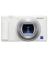 Sony Zv-1 Compact 4K Hd Camera, White, Bundle with 32GB Memory Card and Shoulder Bag