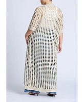 Eloquii Plus Open Stitch Cardigan Duster