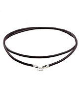 Bling Jewelry Smooth Brown Black Leather Cord Necklace .925 Sterling Silver Clasp