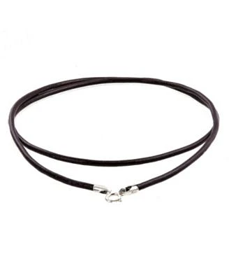 Bling Jewelry Smooth Brown Black Leather Cord Necklace .925 Sterling Silver Clasp