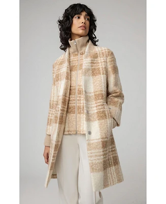 Soia & Kyo Women's Samantha Straight-Fit Plaid Coat With Bib
