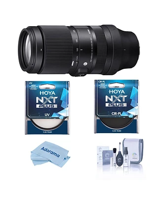 Sigma 100-400mm f/5-6.3 Dg Dn Os Contemporary Lens for Sony E, Bundle with Hoya Nxt Plus 67mm Cpl+Uv Filter Kit, Cleaning Kit, Cleaning Cloth
