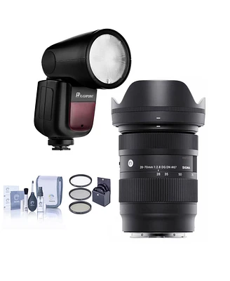 Sigma 28-70mm f/2.8 Dg Dn Contemporary Lens for Sony E, Bundle with Flashpoint Zoom Li-on X R2 Ttl On-Camera Round Flash Speedlight, 67mm Filter Kit,