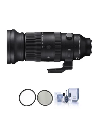 Sigma 60-600mm f/4.5-6.3 Dg Dn Os Sports Lens for Sony E Bundle with Haida 105mm Mc Clear and Cpl Filters, Cleaning Kit