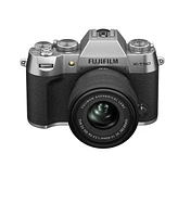 Fujifilm X-T50 Mirrorless Camera, Silver with Xc 15-45mm f/3.5-5.6 Ois Pz Lens, Bundle with 64GB Sdxc Memory Card, Alpine 120 Shoulder Bag