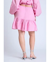 Eloquii Plus Full Poplin Mini Skirt