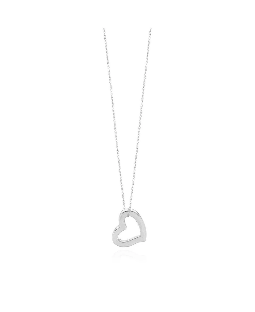 The Lovery Gold Open Heart Necklace 14K White Gold