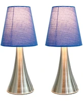 Creekwood Home 11.42" Metal Chic and Contemporary Duo Mini Touch Table Lamp Set