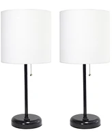 Creekwood Home 19.5" Metal Oslo Contemporary Bedside Duo Table Lamp Set