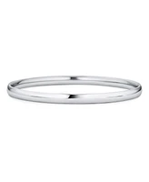 Bling Jewelry Set of 3 Stackable Round Dome Bangle Bracelet Silver Tone Stainless Steel