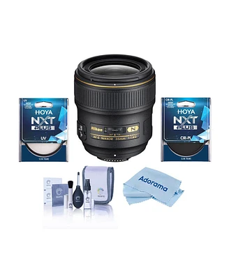 Nikon 35mm f/1.4G Af-s Nikkor Lens, Bundle with Hoya 67mm Uv+Cpl Filter Kit, Cleaning Kit, Cleaning Cloth