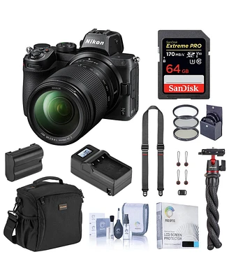 Nikon Z5 Full Frame Mirrorless Camera with 24-200mm f/4-6.3 Vr Zoom Lens, Bundle with 64GB Sd Card, Bag, Octopus Tripod, Neck Strap, Extra Battery, Ch